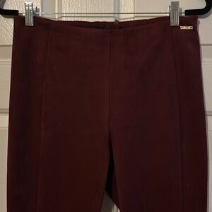 Maroon Faux Suede Pull-on Dress Pants